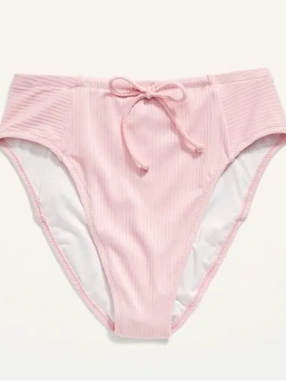 Old Navy Light Pink Ribbed Swim Bottom with Front Tie